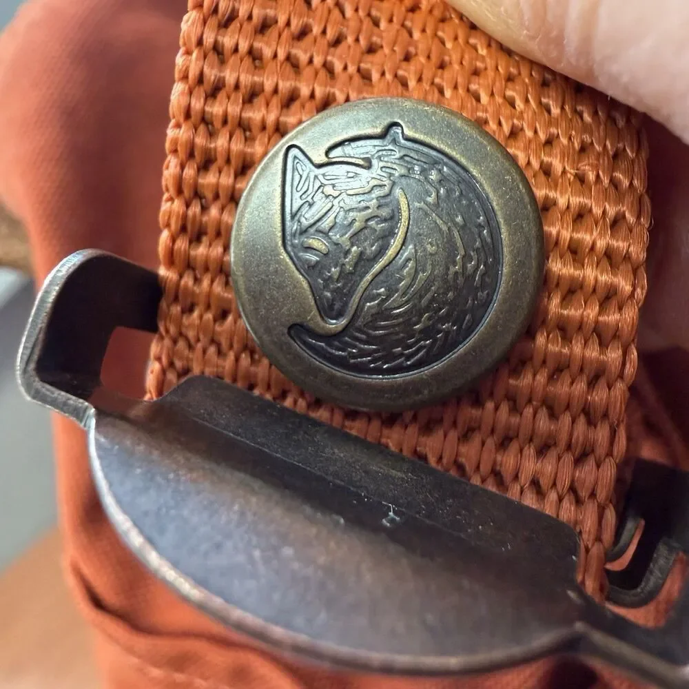 Fjallraven Kanken No. 2 G-1000 Burnt Orange Backpack Leather Handles Bag